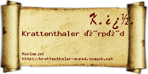 Krattenthaler Árpád névjegykártya